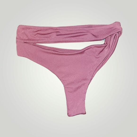 Zaful pink ribbed one should bikini set Medium - Picture 9 of 12